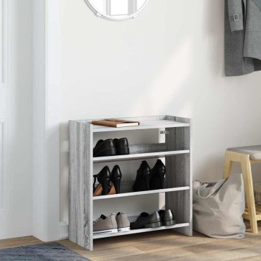 Ράφι παπουτσιών vidaXL Γκρι Sonoma 60x25x62cm Κατασκευασμένο ξύλο