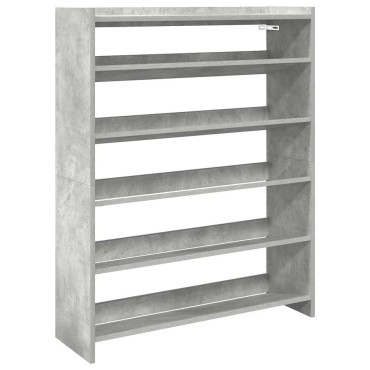 Ράφι παπουτσιών vidaXL Γκρι μπετόν 80x25x100cm Κατασκευασμένο ξύλο