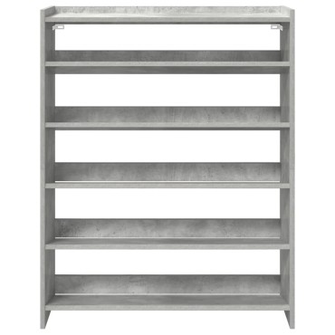 Ράφι παπουτσιών vidaXL Γκρι μπετόν 80x25x100cm Κατασκευασμένο ξύλο