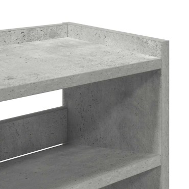 Ράφι παπουτσιών vidaXL Γκρι μπετόν 80x25x100cm Κατασκευασμένο ξύλο