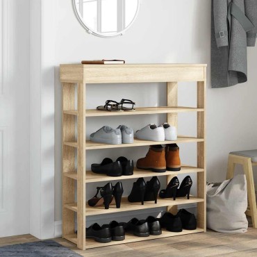 Ράφι παπουτσιών vidaXL Sonoma Oak 80x30x98cm Κατασκευασμένο ξύλο