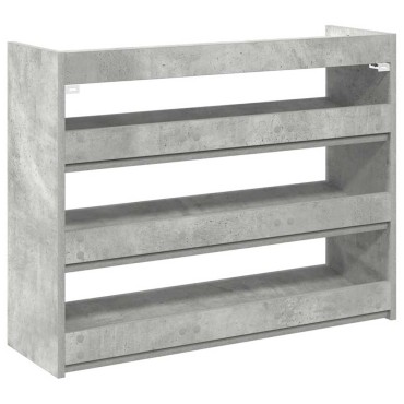 Ράφι παπουτσιών vidaXL Γκρι μπετόν 80x25x62cm Κατασκευασμένο ξύλο