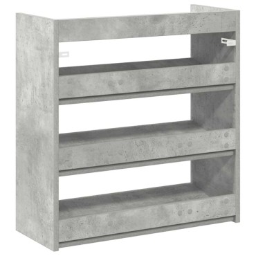 Ράφι παπουτσιών vidaXL Γκρι μπετόν 60x25x62cm Κατασκευασμένο ξύλο