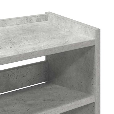 Ράφι παπουτσιών vidaXL Γκρι μπετόν 60x25x62cm Κατασκευασμένο ξύλο