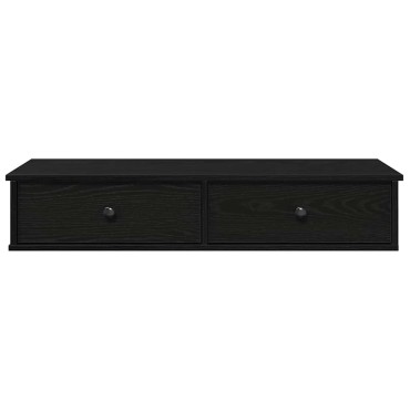 vidaXL Ράφι τοίχου με συρτάρια Μαύρο 100x37,5x19cm Ξύλινη κατασκευή 1 τεμ.