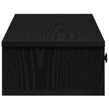 vidaXL Ράφι τοίχου με συρτάρια Μαύρο 100x37,5x19cm Ξύλινη κατασκευή 1 τεμ.