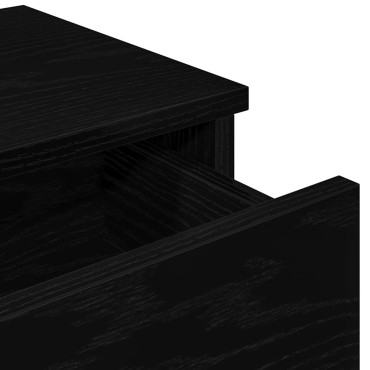 vidaXL Ράφι τοίχου με συρτάρια Μαύρο 100x37,5x19cm Ξύλινη κατασκευή 1 τεμ.