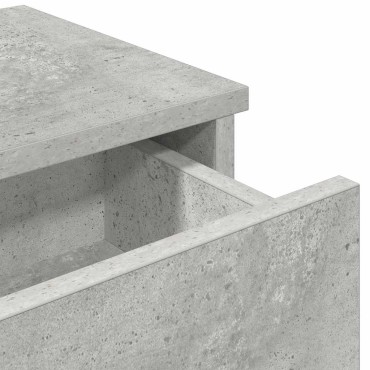 vidaXL Ράφι τοίχου με συρτάρια Γκρι μπετόν 100x37,5x19cm Ξύλο μηχανής 1 τεμ.
