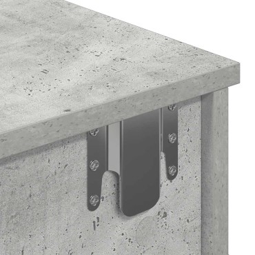 vidaXL Ράφι τοίχου με συρτάρια Γκρι μπετόν 100x37,5x19cm Ξύλο μηχανής 1 τεμ.