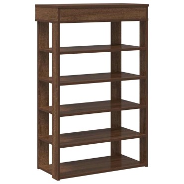 vidaXL Ράφι παπουτσιών καφέ δρυς 60x30x98cm Κατασκευασμένο ξύλο