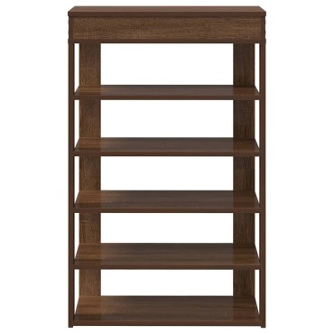 vidaXL Ράφι παπουτσιών καφέ δρυς 60x30x98cm Κατασκευασμένο ξύλο