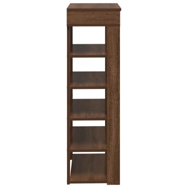 vidaXL Ράφι παπουτσιών καφέ δρυς 60x30x98cm Κατασκευασμένο ξύλο
