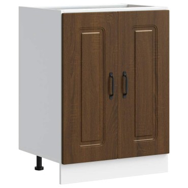vidaXL Ντουλάπι βάσης νεροχύτη Kalmar Καφέ δρυς 60x46x81,5cm 1 τεμ.
