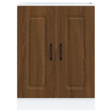 vidaXL Ντουλάπι βάσης νεροχύτη Kalmar Καφέ δρυς 60x46x81,5cm 1 τεμ.