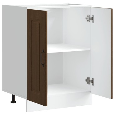 vidaXL Ντουλάπι βάσης νεροχύτη Kalmar Καφέ δρυς 60x46x81,5cm 1 τεμ.
