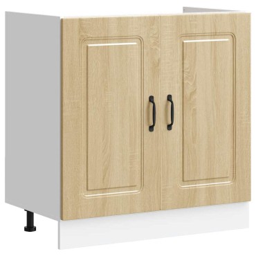 vidaXL Ντουλάπι βάσης νεροχύτη Kalmar Sonoma Δρυς 80x46x81,5cm 1 τεμ.