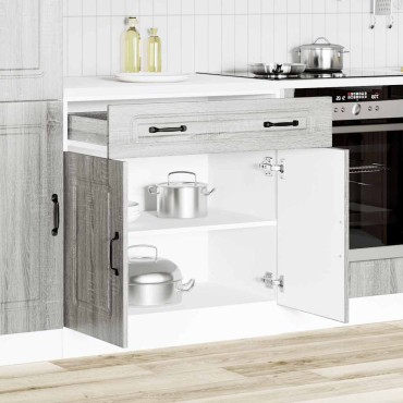 vidaXL ντουλάπι βάσης κουζίνας Kalmar Γκρι sonoma Επεξεργασμένο Ξύλο 80x46x81,5cm