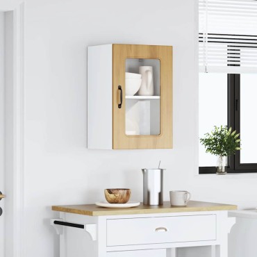 vidaXL Ντουλάπι κουζίνας με γυάλινη πόρτα "Kalmar" Artisan Oak 40x31x60cm 1 τεμ.