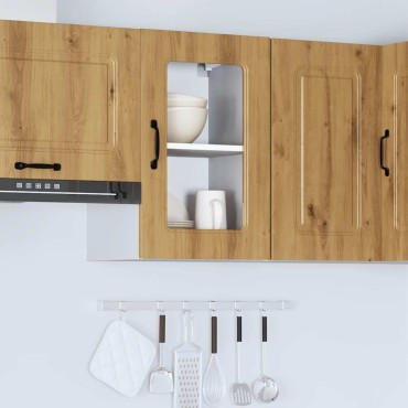 vidaXL Ντουλάπι κουζίνας με γυάλινη πόρτα "Kalmar" Artisan Oak 40x31x60cm 1 τεμ.