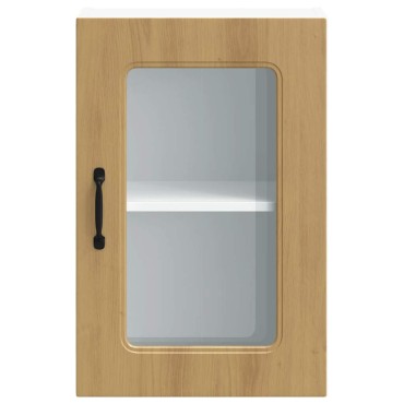 vidaXL Ντουλάπι κουζίνας με γυάλινη πόρτα "Kalmar" Artisan Oak 40x31x60cm 1 τεμ.