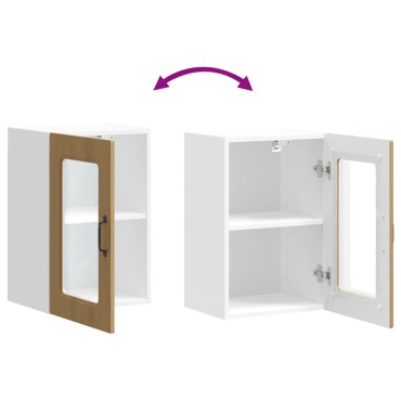 vidaXL Ντουλάπι κουζίνας με γυάλινη πόρτα "Kalmar" Artisan Oak 40x31x60cm 1 τεμ.