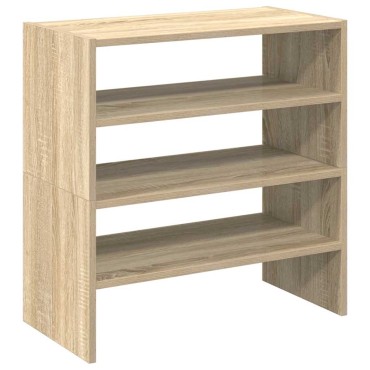vidaXL Ράφια παπουτσιών 2 τμχ στοιβαζόμενα Sonoma Oak 60x30x30,5cm