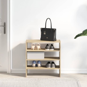 vidaXL Ράφια παπουτσιών 2 τμχ στοιβαζόμενα Sonoma Oak 60x30x30,5cm
