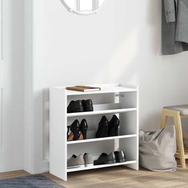 Ράφι παπουτσιών vidaXL Λευκό 60x25x62cm Κατασκευασμένο ξύλο