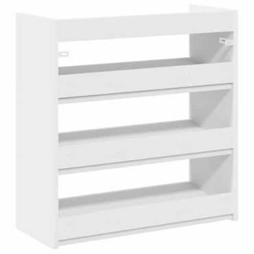 Ράφι παπουτσιών vidaXL Λευκό 60x25x62cm Κατασκευασμένο ξύλο
