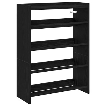 Ράφι παπουτσιών vidaXL Μαύρο 60x25x81cm Κατασκευασμένο ξύλο