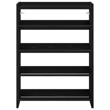 Ράφι παπουτσιών vidaXL Μαύρο 60x25x81cm Κατασκευασμένο ξύλο