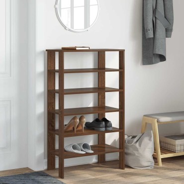 vidaXL Ράφι παπουτσιών καφέ δρυς 61x32x105cm Κατασκευασμένο ξύλο