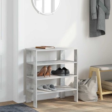 Ράφι παπουτσιών vidaXL Γκρι μπετόν 61x32x70cm Κατασκευασμένο ξύλο