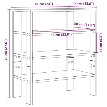 Ράφι παπουτσιών vidaXL Γκρι μπετόν 61x32x70cm Κατασκευασμένο ξύλο