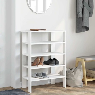 Ράφι παπουτσιών vidaXL Λευκό 61x32x87,5cm Κατασκευασμένο ξύλο