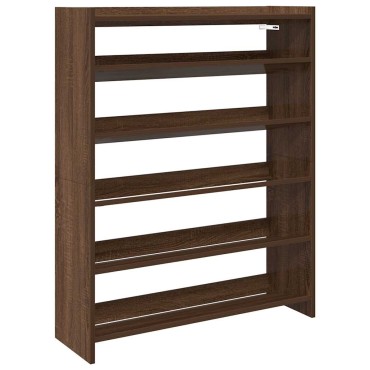 vidaXL Ράφι παπουτσιών καφέ δρυς 80x25x100cm Κατασκευασμένο ξύλο