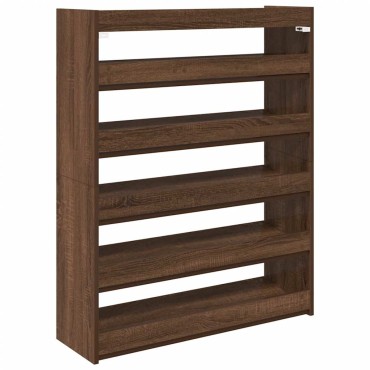 vidaXL Ράφι παπουτσιών καφέ δρυς 80x25x100cm Κατασκευασμένο ξύλο