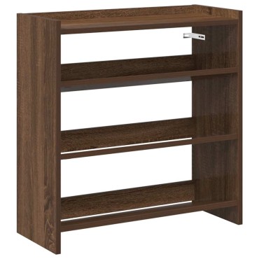 vidaXL Ράφι παπουτσιών καφέ δρυς 60x25x62cm Κατασκευασμένο ξύλο