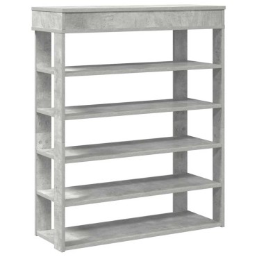 vidaXL Ράφι παπουτσιών σκυρόδεμα δρυς 80x30x98cm Κατασκευασμένο ξύλο