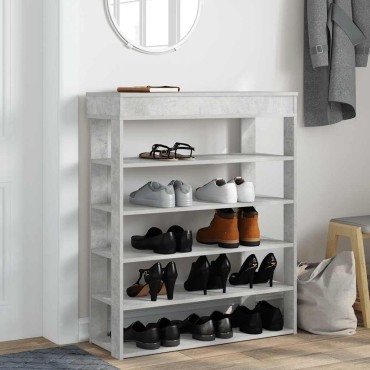 vidaXL Ράφι παπουτσιών σκυρόδεμα δρυς 80x30x98cm Κατασκευασμένο ξύλο