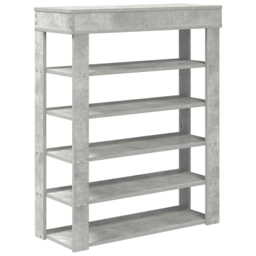 vidaXL Ράφι παπουτσιών σκυρόδεμα δρυς 80x30x98cm Κατασκευασμένο ξύλο