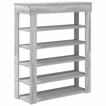 Ράφι παπουτσιών vidaXL Γκρι Sonoma 80x30x98cm Κατασκευασμένο ξύλο