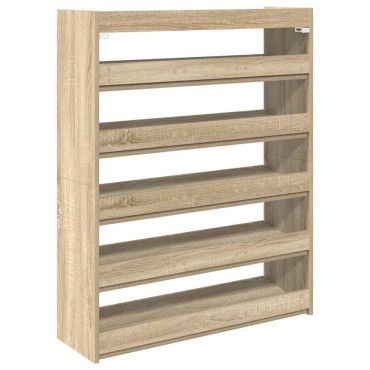 Ράφι παπουτσιών vidaXL Sonoma Oak 80x25x100cm Κατασκευασμένο ξύλο