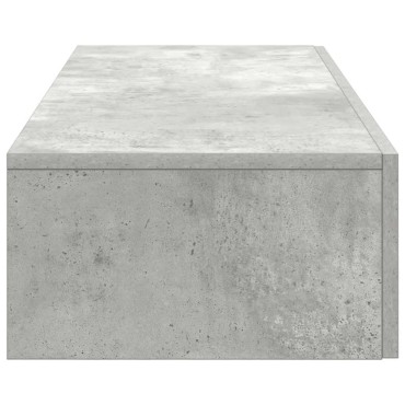 vidaXL Ράφι τοίχου με συρτάρια Γκρι μπετόν 100x36x19cm Ξύλο μηχανής 1 τεμ.