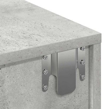 vidaXL Ράφι τοίχου με συρτάρια Γκρι μπετόν 100x36x19cm Ξύλο μηχανής 1 τεμ.