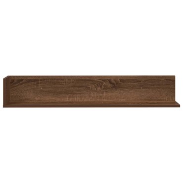 vidaXL Ράφια τοίχου 2 τεμ. καφέ δρυς 100x16,5x16,5cm Ξύλο μηχανής