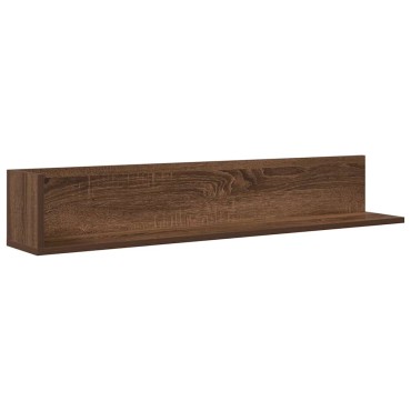 vidaXL Ράφια τοίχου 2 τεμ. καφέ δρυς 100x16,5x16,5cm Ξύλο μηχανής