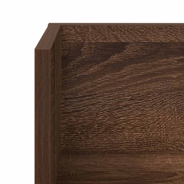vidaXL Ράφια τοίχου 2 τεμ. καφέ δρυς 100x16,5x16,5cm Ξύλο μηχανής