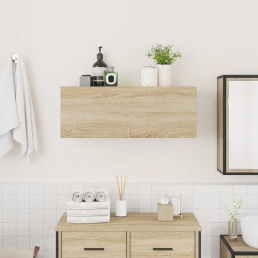 vidaXL Ντουλάπι τοίχου μπάνιου Sonoma Oak Κατασκευασμένο ξύλο 80x25x30 cm 1 τεμ.