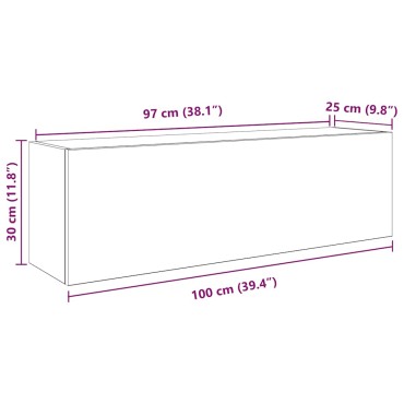 vidaXL Ντουλάπι τοίχου μπάνιου Γκρι Sonoma 100x25x30cm 1 τεμ.